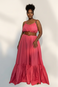 Flowy Maxi Dress w/ Ruffle Hem & Pockets