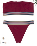 New Solid Color Strapless Bikini Swimwear for Women