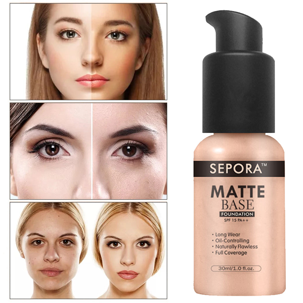 Matte Waterproof Liquid Foundation and Concealer Cream