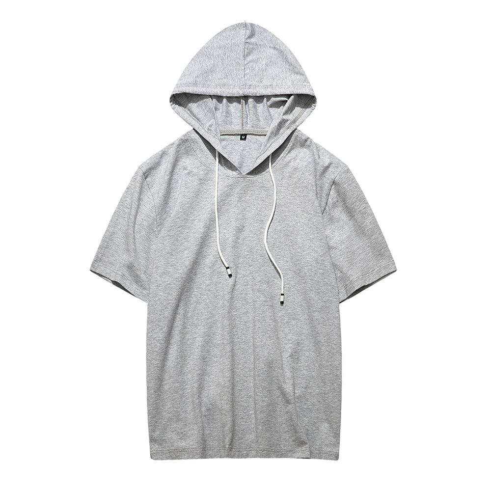 Men's Hooded Short Sleeve Casual Sweatshirt