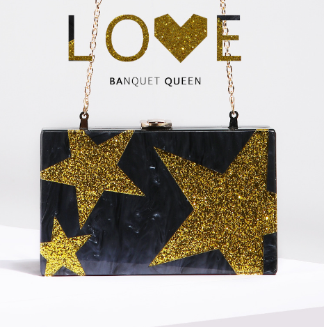 New Five-Pointed Star Evening Clutch Bag for Ladies