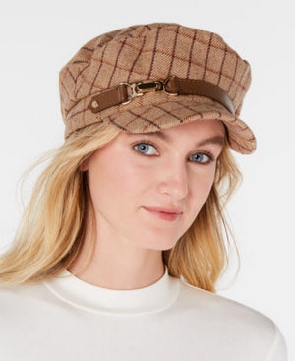 I.N.C. Windowpane-Plaid Cap
