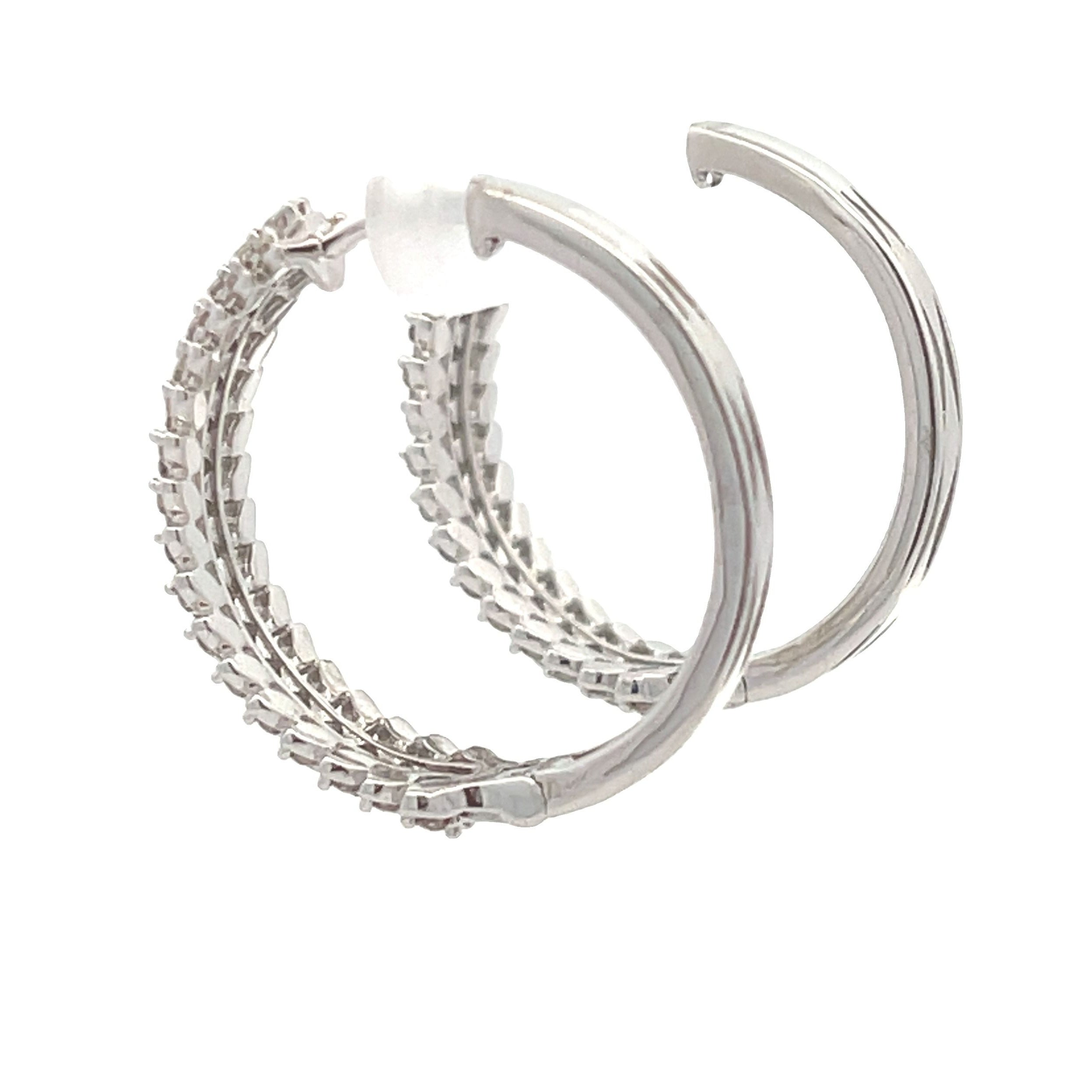 1.02ct Diamond Hoop Earrings 10KT White Gold