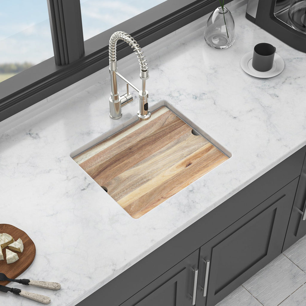 Quartz Granite Composite Workstation Undermount Kitchen Sink 21x18' White