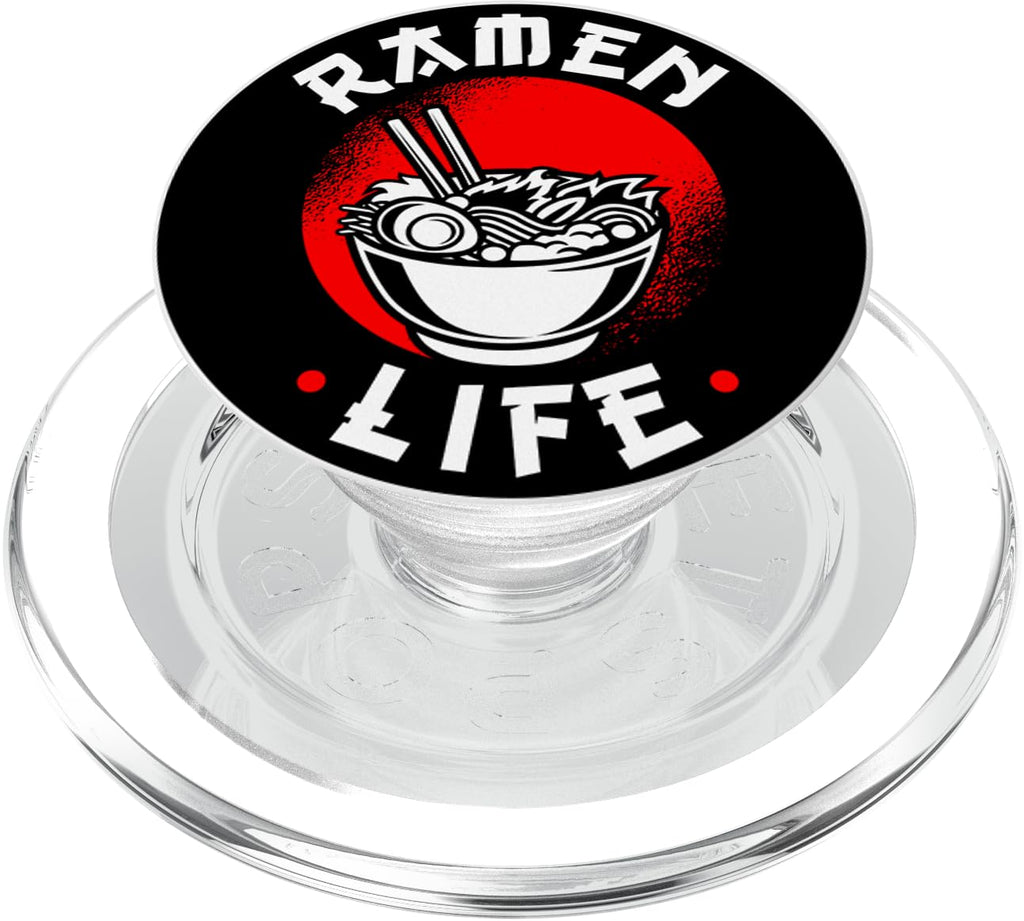 Ramen Life Kawaii Japanese Noodles Anime Asian Food Ramen PopSockets PopGrip: Swappable Grip for Phones & Tablets PopSockets MagSafe PopGrip for iPhone