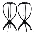 JCL Wig Stand Travel Wig Head Stand Portable Collapsible Wig Holder for Multiple Wigs Wig Display Stand Wig Stand Holder(2 Black)