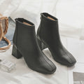 New Arrival White Chunky Heeled Ankle Boots for Women
