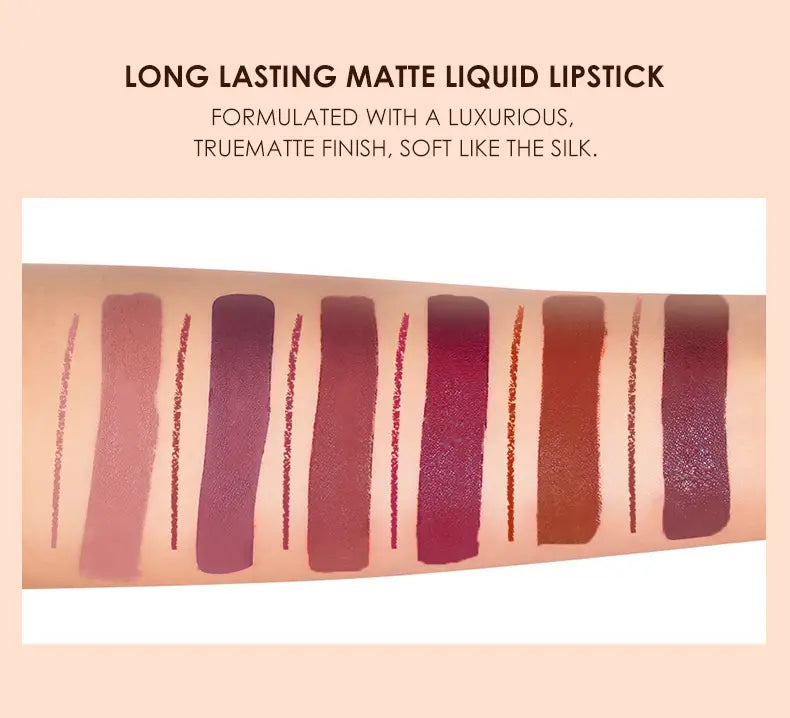 LANGMANNI 2Pcs Long-Lasting Lip Gloss & Liner Set
