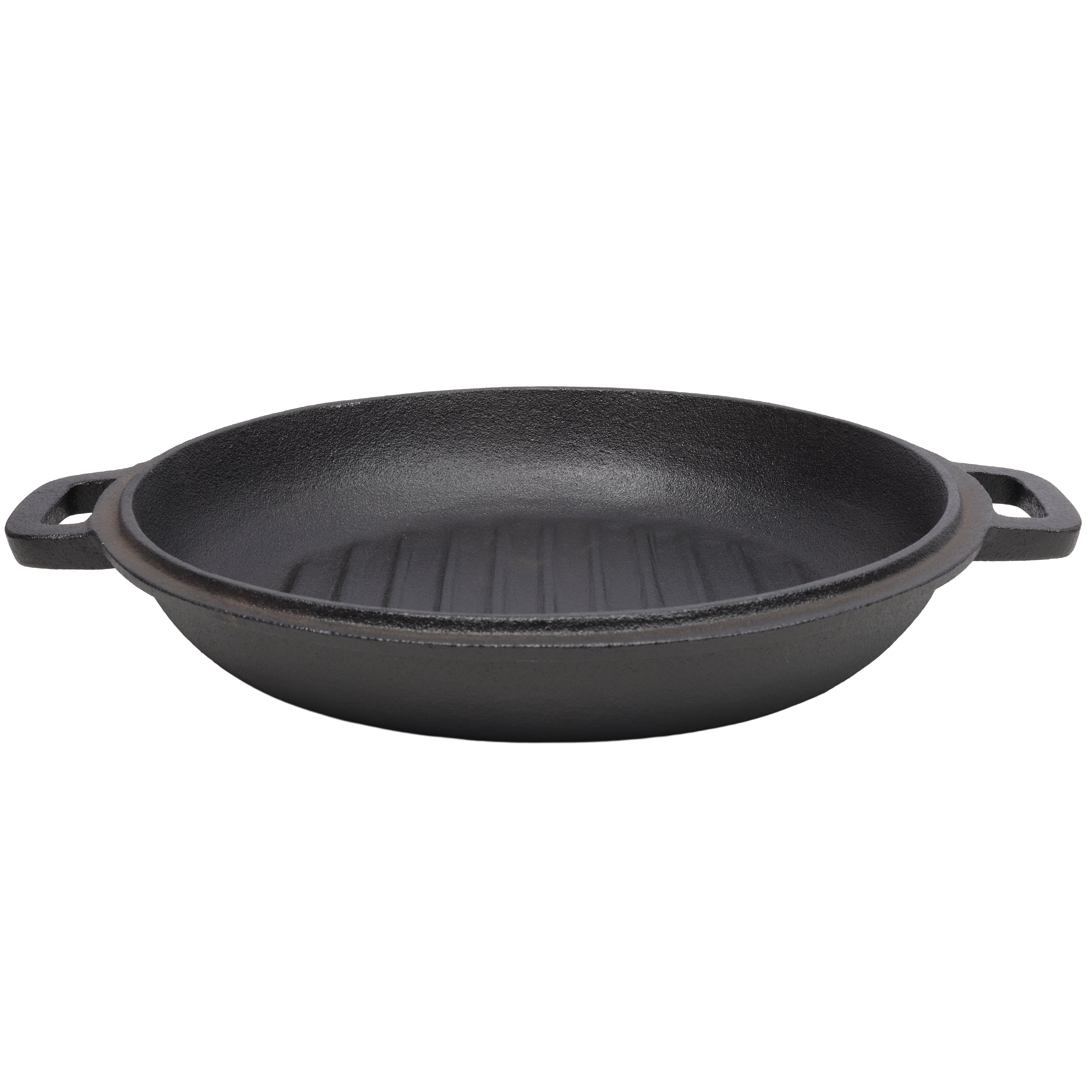 3 in 1 Pre-Seasoned Cast Iron Dutch Oven, Outdoor Camping Deep Pot, 5 Quart. Cover As A Skillet with Ribbed Bottom Design. With 1PC Iron Pot Rack, 1PC Lid Lifter.