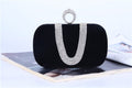 Diamond Velvet Clutch Evening Bag for Brides and Ladies