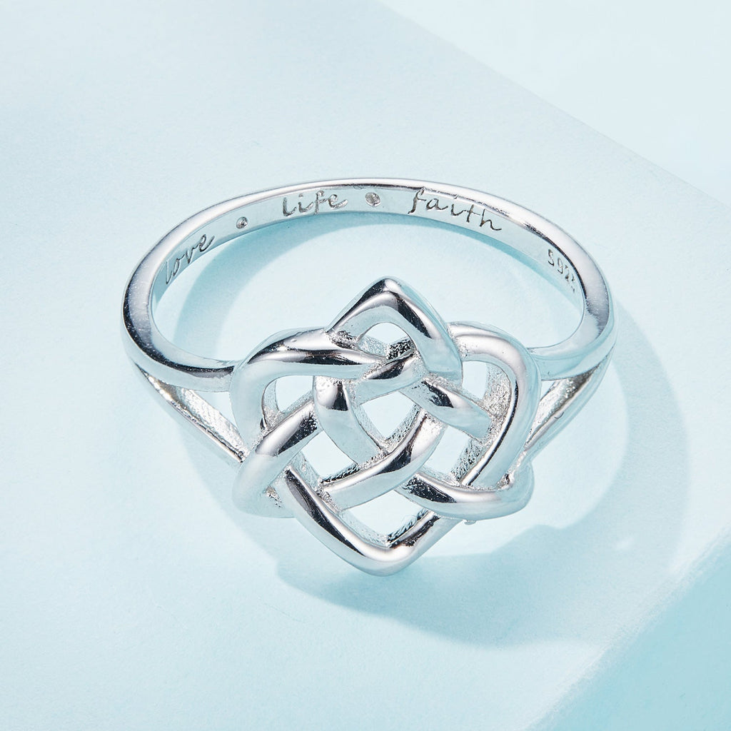 925 Sterling Silver Ring Size 6.0 with Platinum Plating