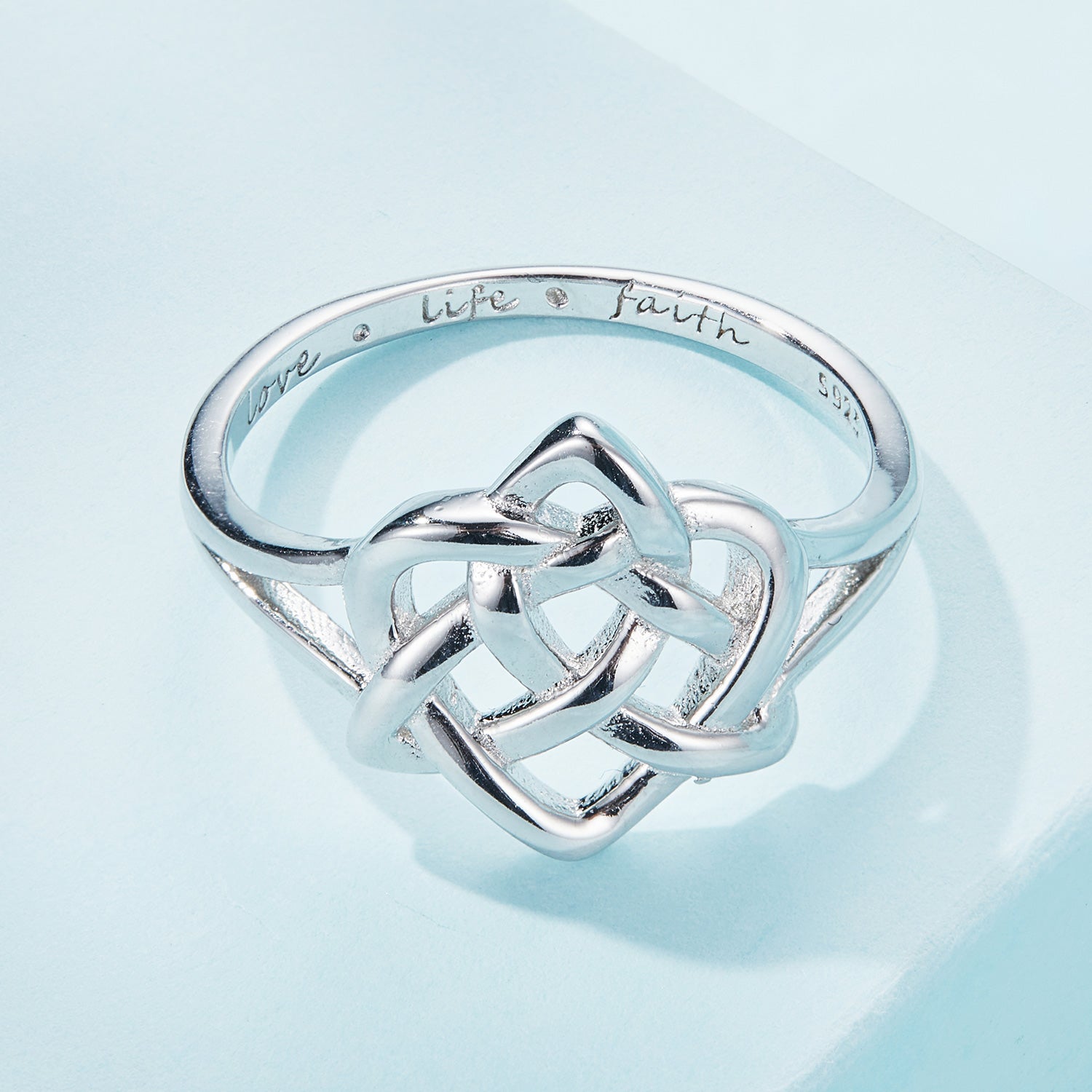 925 Sterling Silver Ring Size 6.0 with Platinum Plating