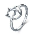 925 Sterling Silver Ring Size 5.0 with Platinum Plating for Women