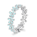 925 Sterling Silver Enamel Process Plated Platinum Ring Size 6 for Women