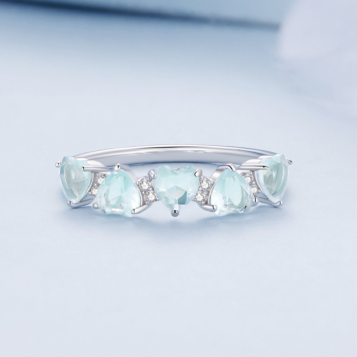 925 Sterling Silver Ring with 4.5mm Pavé Set CZ, Size 7, for Women
