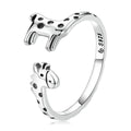 925 Sterling Silver Oxidized Giraffe Ring for Women