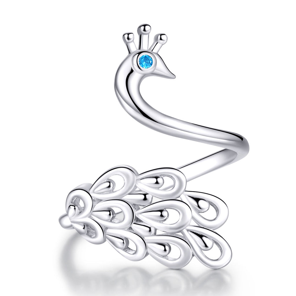 925 Sterling Silver Plated Platinum Pavé Setting CZ Ring for Women