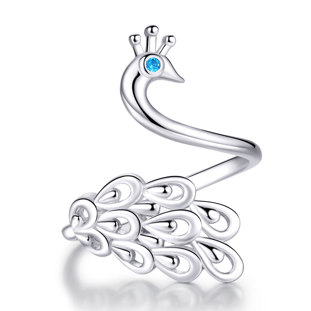 925 Sterling Silver Plated Platinum Pavé Setting CZ Ring for Women