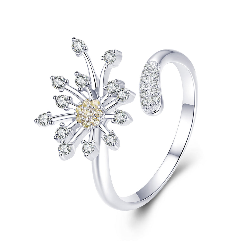925 Sterling Silver Ring with Plated Platinum and Pavé Setting CZ