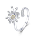 925 Sterling Silver Ring with Plated Platinum and Pavé Setting CZ
