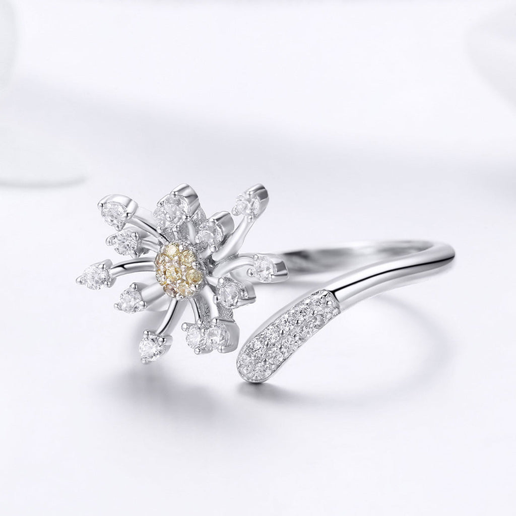 925 Sterling Silver Ring with Plated Platinum and Pavé Setting CZ