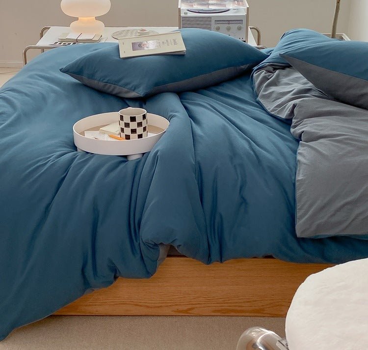 Duo Earth Tone Jersey Knit Bedding Set / Pink Beige