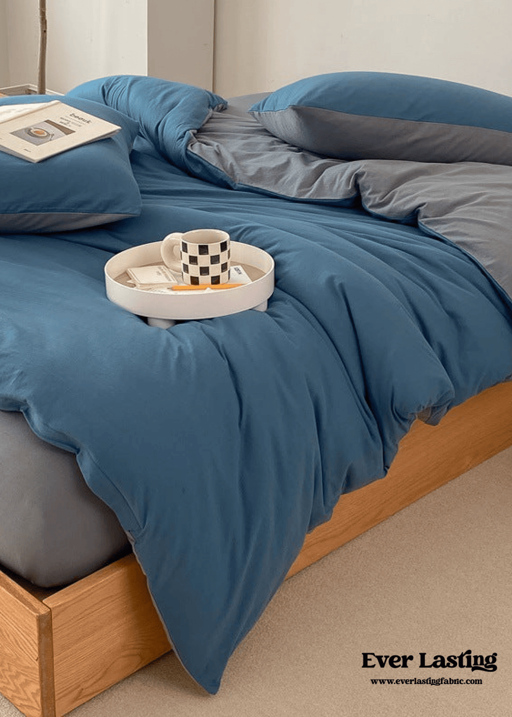 Duo Earth Tone Jersey Knit Bedding Set / Pink Beige