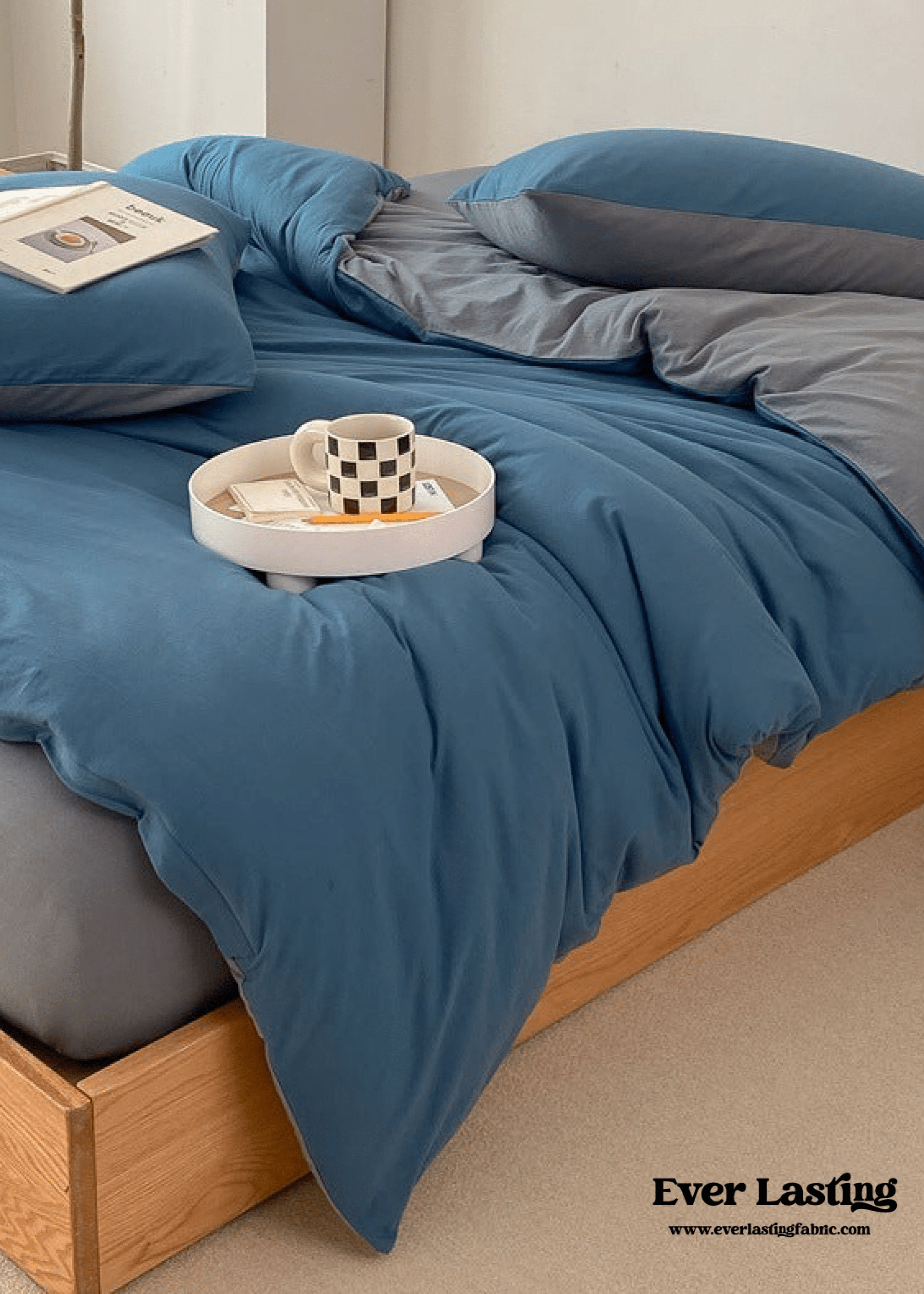 Duo Earth Tone Jersey Knit Bedding Set / Pink Beige