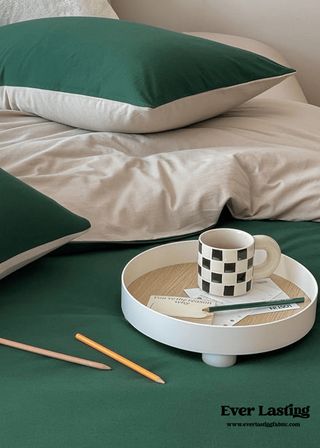 Duo Earth Tone Jersey Knit Bedding Set / Pink Beige