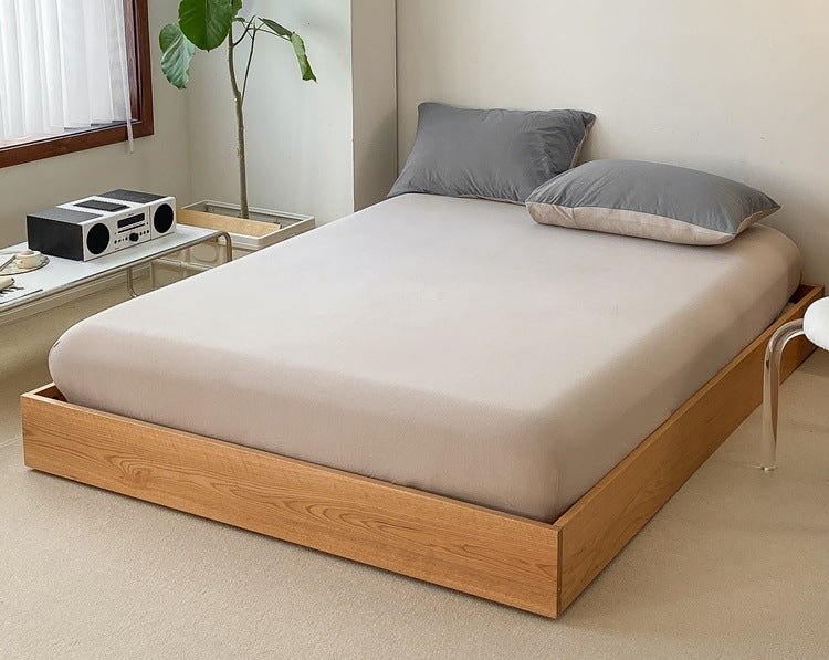 Duo Earth Tone Jersey Knit Bedding Set / Pink Beige