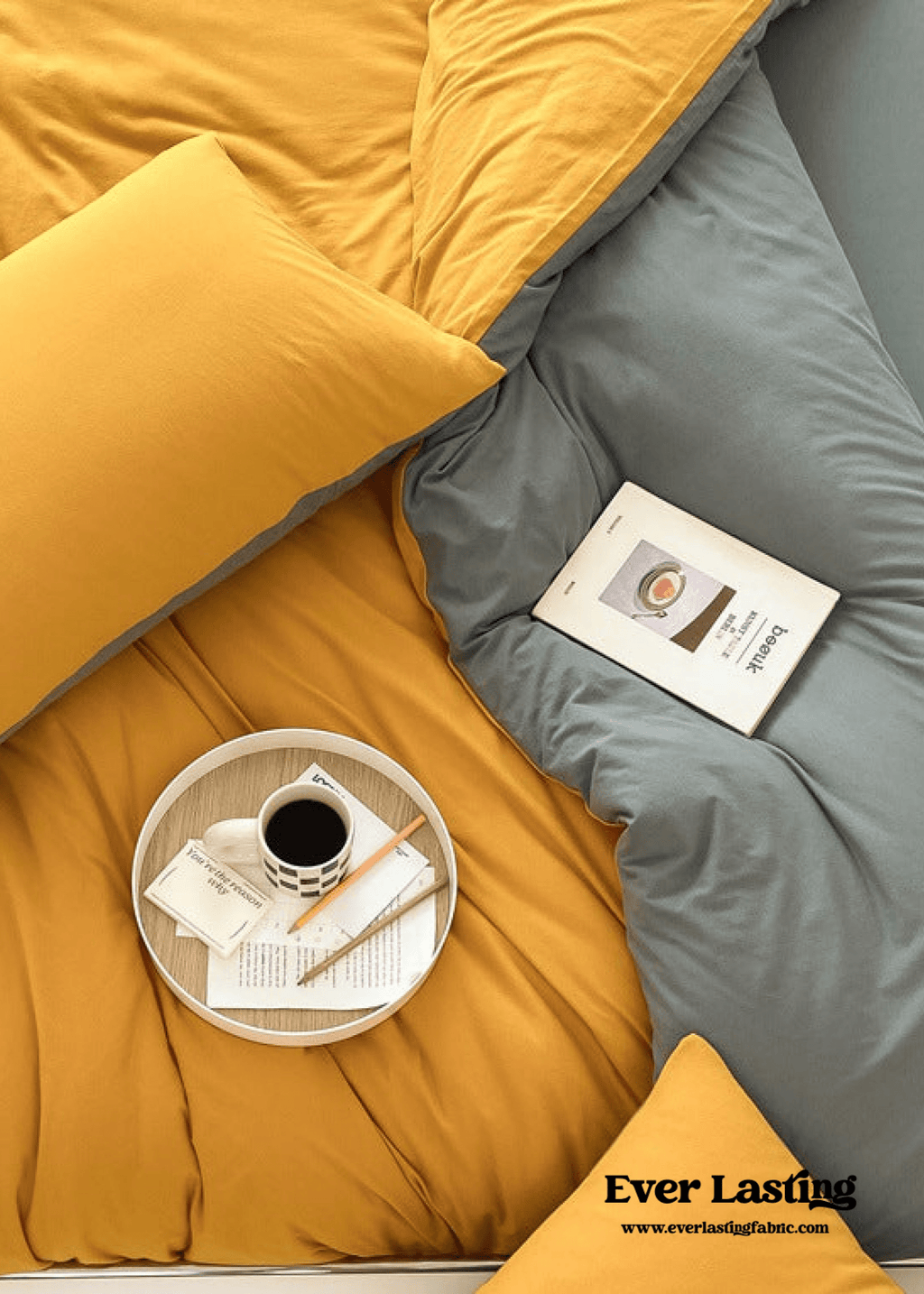 Duo Earth Tone Jersey Knit Bedding Set / Pink Beige