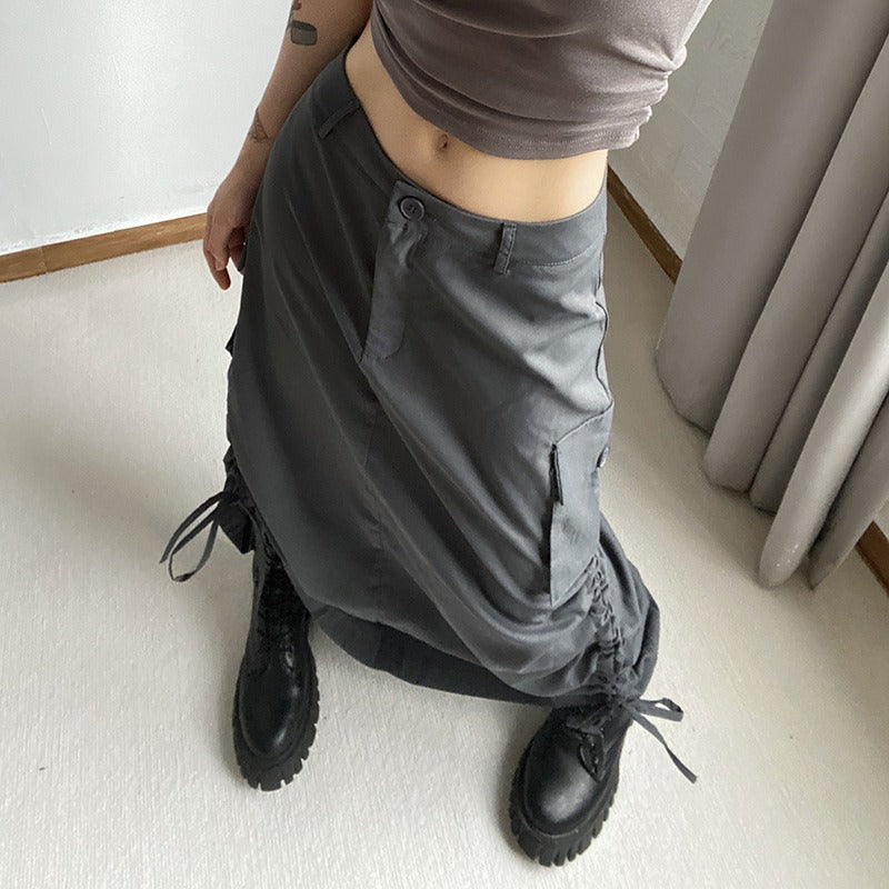 Women's Solid Color Pleated Skirt for Casual Wear