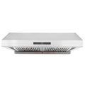 Under Cabinet Range Hood, Dual Motors Ductless Kitchen Stove Vent, Stainless Steel Permanent Filter with 3-Speed Exhaust Fan, 2 Baffle Filters, LED Lights, Touch Control Panel, Silver (30 inch)