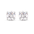 0.54 Carat Genuine White Diamond 14K White Gold Earrings