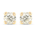 1.01 Carat Genuine LB Diamond 14K Yellow Gold Earrings