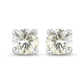 0.71 Carat Genuine White Diamond 14K White Gold Earrings