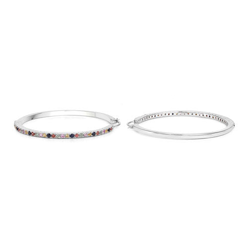 2.24 Carat Genuine Multi Sapphire .925 Sterling Silver Earrings