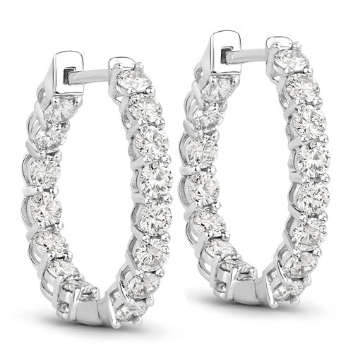 2.04 Carat Genuine Lab Grown Diamond 14K White Gold Earrings