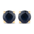 1.70 Carat Genuine Blue Sapphire 14K Yellow Gold Earrings