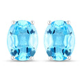 4.00 Carat Genuine Swiss Blue Topaz .925 Sterling Silver Earrings