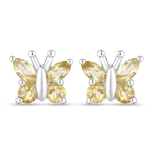 0.88 Carat Genuine Citrine .925 Sterling Silver Earrings