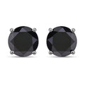5.41 Carat Genuine Black Diamond 14K White Gold Earrings