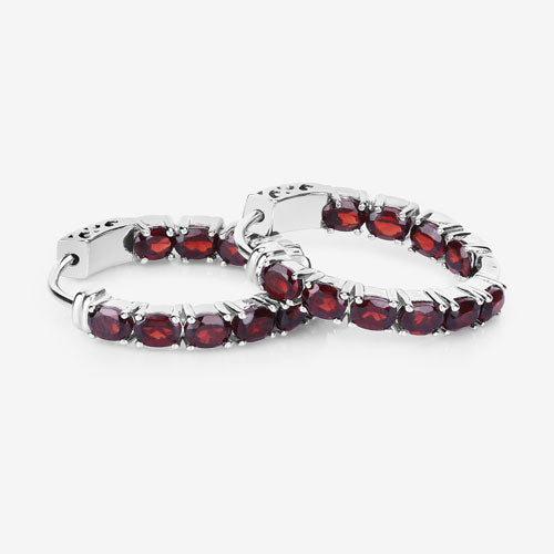 4.00 Carat Genuine Garnet .925 Sterling Silver Earrings