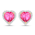 5.04 Carat Genuine Pink Topaz and White Topaz .925 Sterling Silver Earrings