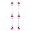 0.78 Carat Genuine Ruby .925 Sterling Silver Earrings