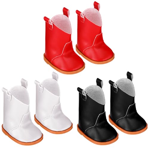 Bencailor 3 Pairs18 Inch Doll Boots Winter Doll Shoes Elf Doll Shoes American Dolls Shoes for Doll(Stylish Style)