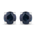 1.30 Carat Genuine Blue Sapphire 14K White Gold Earrings