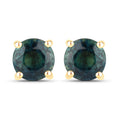 1.30 Carat Genuine Blue Sapphire 14K Yellow Gold Earrings