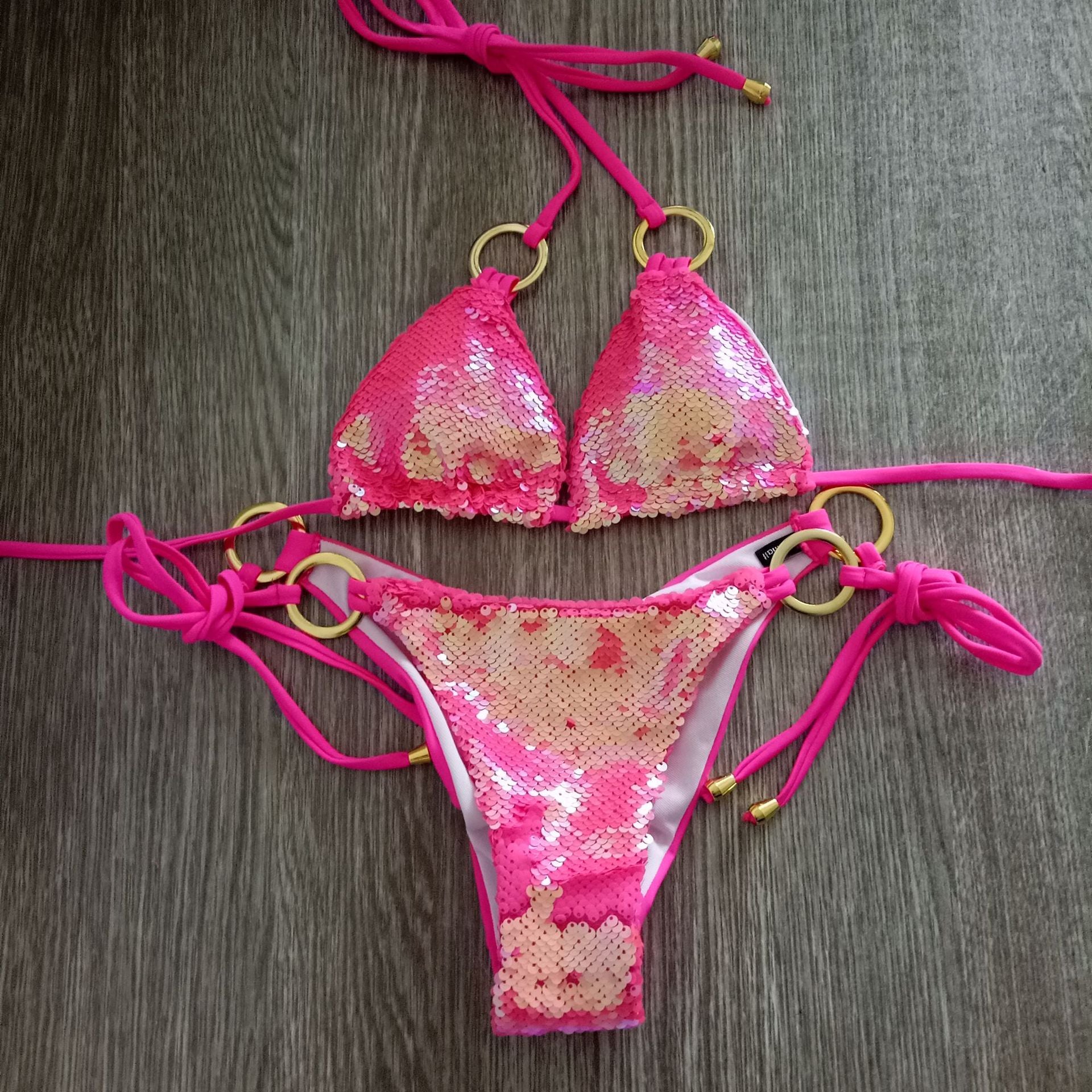 2018 New Sequin Triangle Bikini Swimsuit for Women