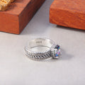 S925 Sterling Silver Ring with Colorful Purple Zircon